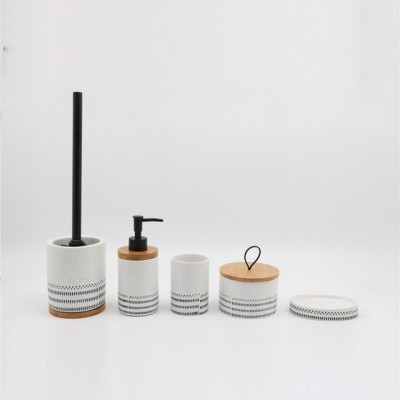 Wholesale promotional modern design ceramic bathroom accessories set